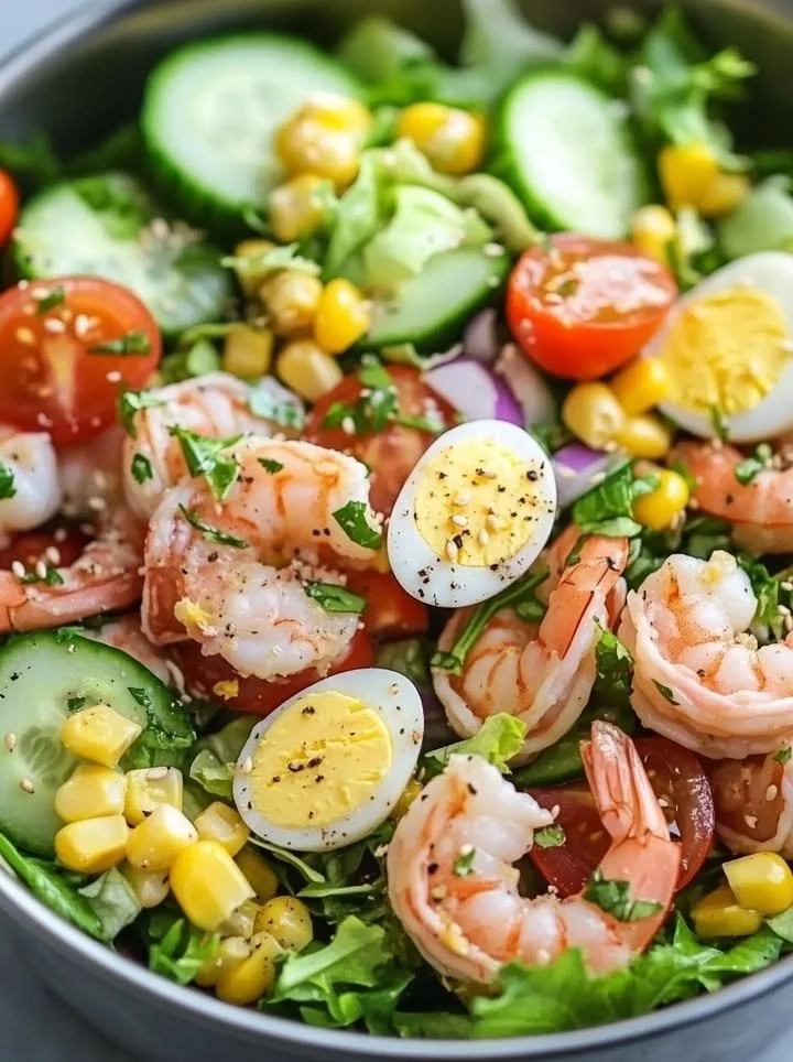 A bowl of fresh Avocado Tuna Salad with ingredients beautifully arranged.