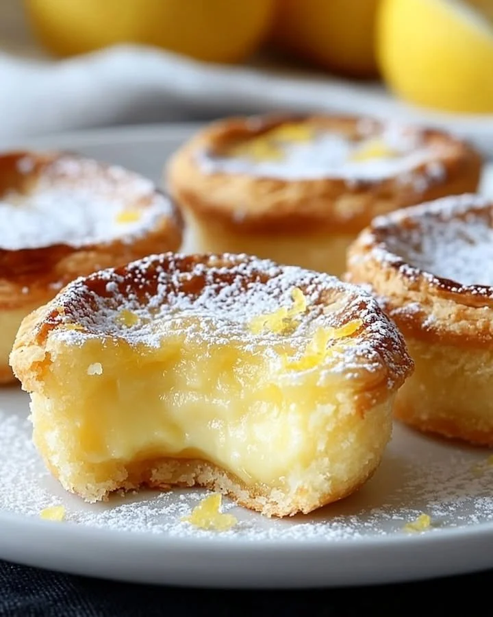 Baby Lemon Impossible Pies, a delicious lemon dessert idea.