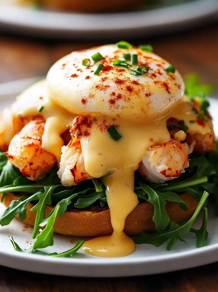 Bay Lobster Eggs Benedict topped with Cajun Hollandaise sauce