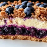 Delicious Blueberry Cream Cheese Crumb Cake with a crumb topping