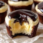 Boston Cream Cupcakes with chocolate glaze and creamy filling