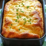 Freshly baked cheddar cheese quick bread loaf on a wooden cutting board