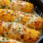 Delicious Cheesy Garlic Butter Corn served in a bowl