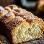 Delicious homemade cinnamon donut bread with a sugary glaze