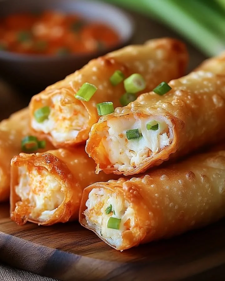 Crispy Crab Rangoon egg rolls filled with creamy crab and cheese