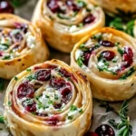 Cranberry Feta Tortilla Pinwheels served on a platter