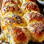Cream cheese and chive rolls served on a platter