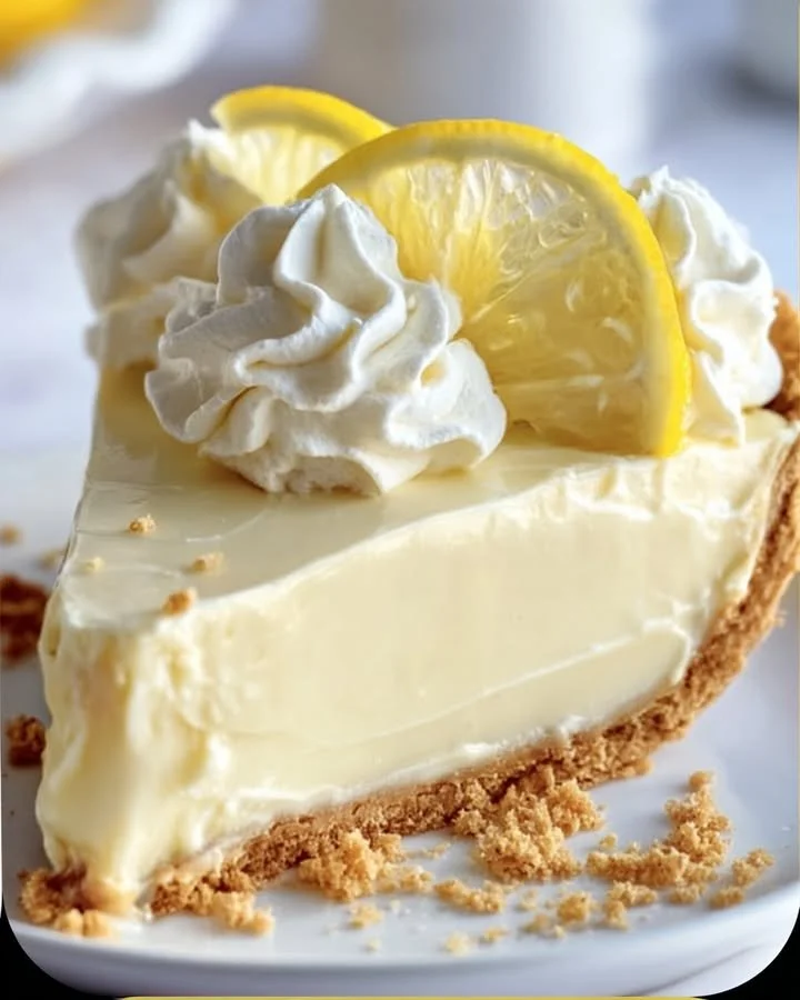 Delicious Cream Cheese Lemonade Pie showcasing a vibrant, citrusy filling.
