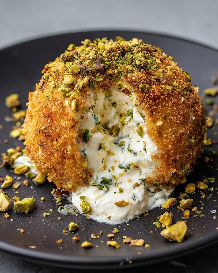 Crispy Burrata Bomb with Whipped Goat Cheese and Herb Filling