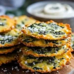 Plate of crispy cheesy spinach bites served as a delicious appetizer