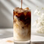 Delicious 'Dirty' horchata latte with creamy espresso swirl