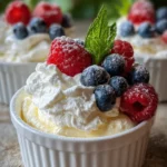 Frozen Limoncello Ricotta Cream Cups served in dessert dishes