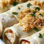 Garlic Parmesan Chicken Alfredo Wraps ready to enjoy with fresh ingredients