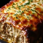 Garlic Parmesan Chicken Meatloaf served with herbs and garnishes