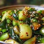 Ginger Garlic Bok Choy Stir-Fry in a colorful bowl with fresh vegetables