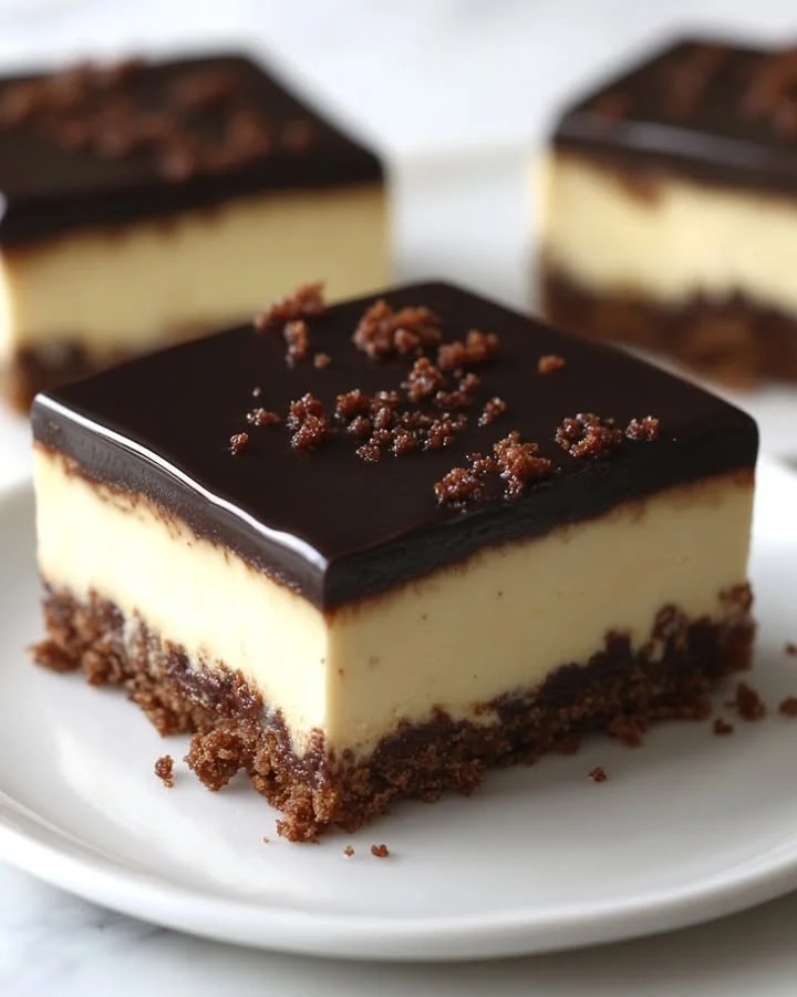 Grandma Jean's delicious 3-layer dream dessert showcasing rich flavors.