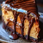Heavenly chocolate peanut butter ooey gooey cake with rich layers