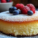 Slice of Italian Limoncello Ricotta Cake topped with lemon zest and fresh berries