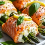 Delicious Lemon Basil Salmon Rolls with fresh ingredients