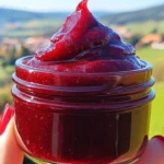 Delicious Maple Cranberry Butter in a jar ready for spreading.
