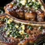 Juicy marinated herb butter T-Bone steaks on a grill
