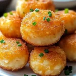 Delicious Mashed Potato Cheese Puffs served on a plate