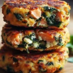 Mediterranean salmon patties served with fresh herbs and lemon