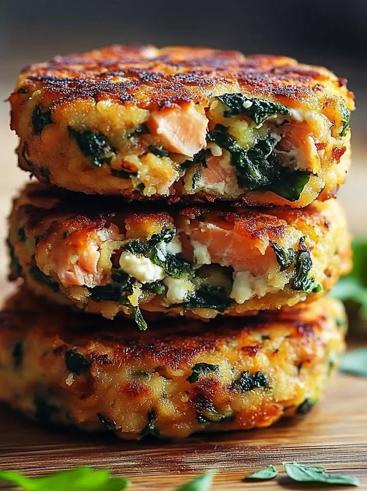 Mediterranean salmon patties served with fresh herbs and lemon