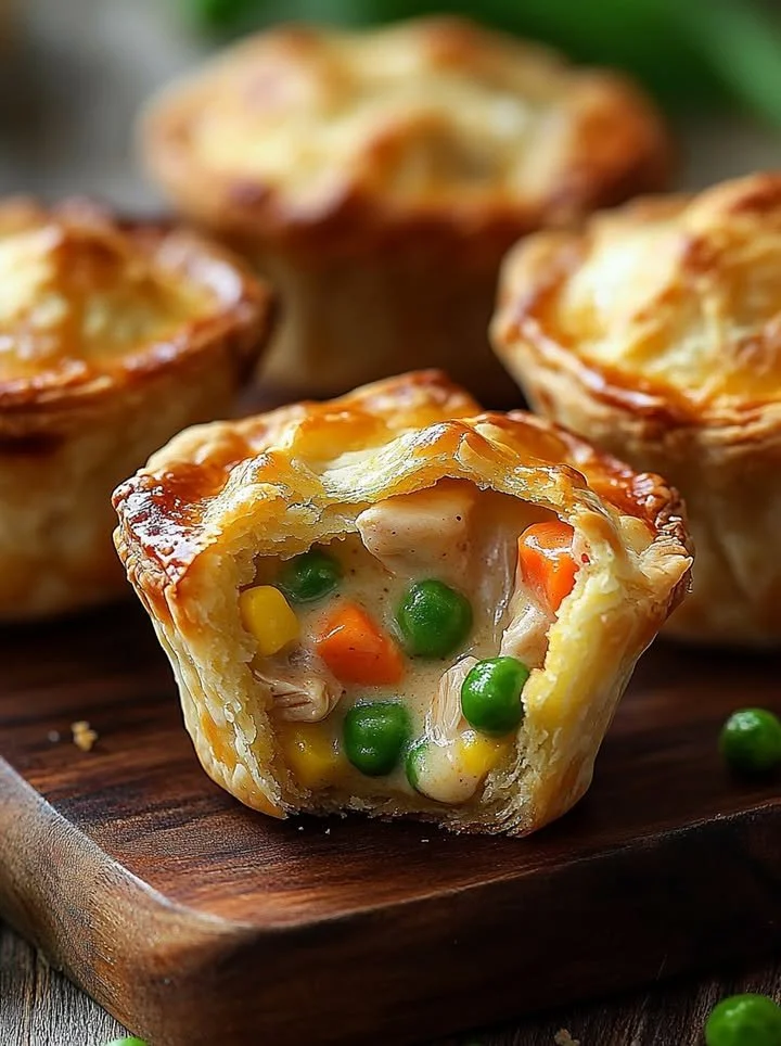 Mini Chicken Pot Pie Muffins - a delicious twist on the classic dish