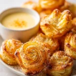 Mini lemon-poppy churro blossoms served on a plate with a lemon garnish.