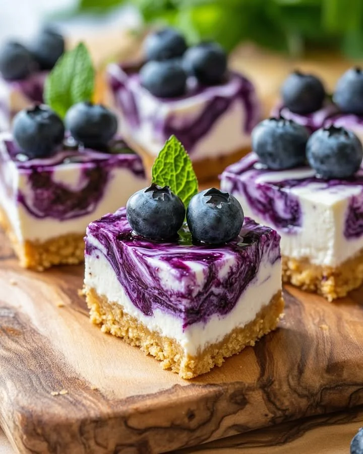 Delicious no-bake blueberry cheesecake bites with goat cheese
