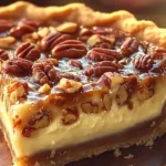 Delicious Pecan Cream Cheese Pie with creamy filling and pecans on top