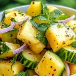 Delicious pineapple cucumber salad with vibrant colors and fresh ingredients
