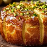 Delicious Pistachio Panettone with a rich nutty flavor and festive decorations