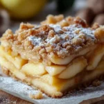 Homemade Polish Apple Cake (Szarlotka) with fresh apples and a golden crust.