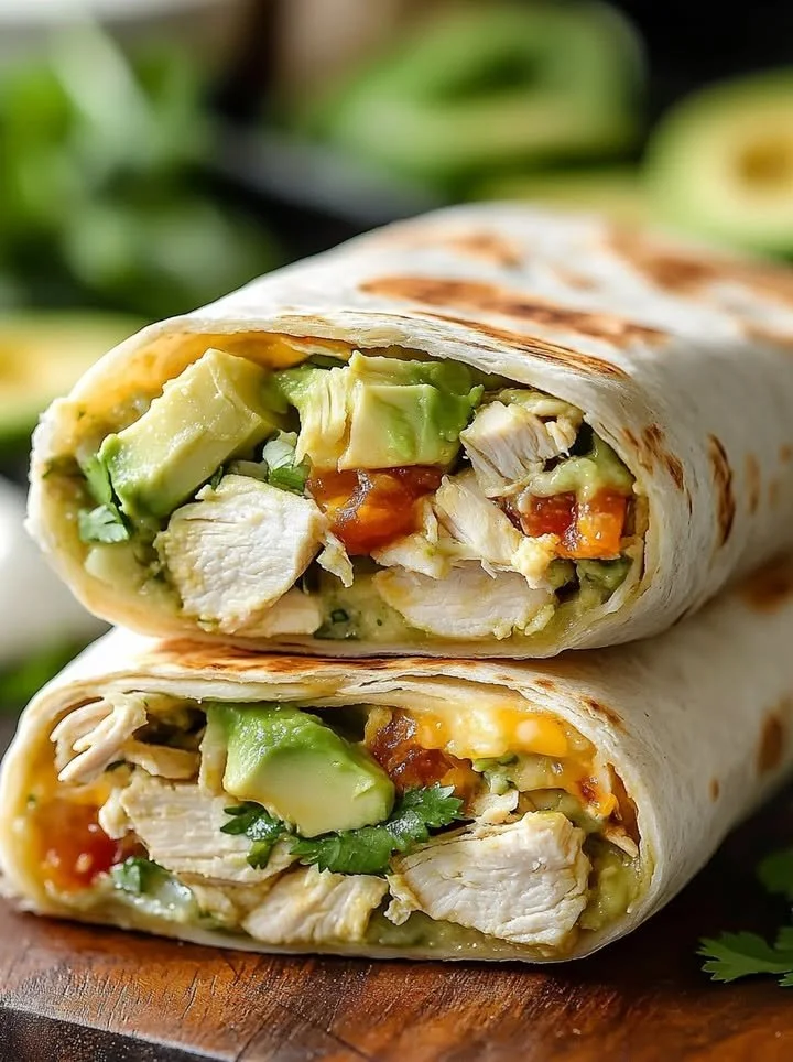 Delicious chicken burritos ready to be served on a plate