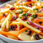 Fresh Apple Cranberry Carrot Salad with colorful ingredients in a bowl