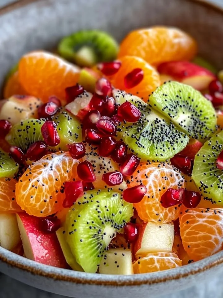 Refreshing citrus and fruit salad served with honey-lime dressing