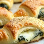 Savory spinach cheese rolls stuffed with creamy cheese and fresh spinach