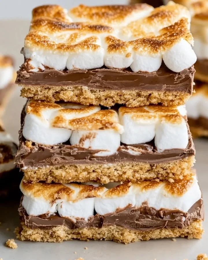 Delicious S’mores Crack Bars with chocolate, graham crackers, and toasted marshmallows