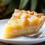 Delicious Southern Pineapple Pie served with whipped cream
