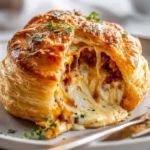 Whipped feta lava puff bomb filled with sun-dried tomatoes, a gourmet appetizer.